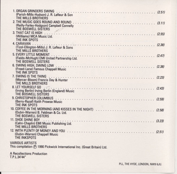 The Boswell Sisters, The Mills Brothers, The Ink Spots : The Mills Brothers The Boswell Sisters The Ink Spots (CD, Comp)