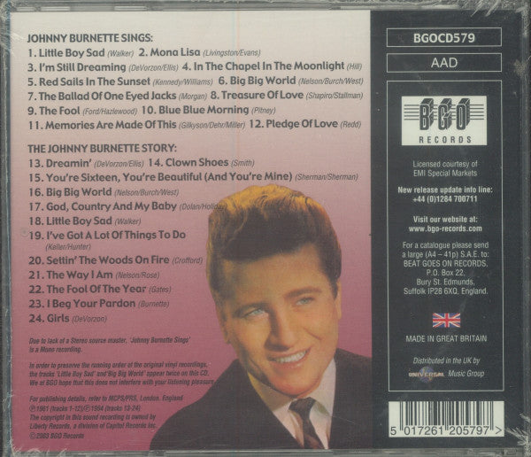 Johnny Burnette : Johnny Burnette Sings/The Johnny Burnette Story (CD, Comp)