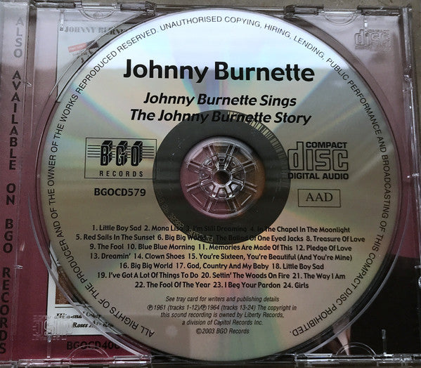 Johnny Burnette : Johnny Burnette Sings/The Johnny Burnette Story (CD, Comp)