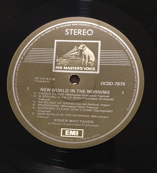 Roger Whittaker : New World In The Morning (LP, Album)