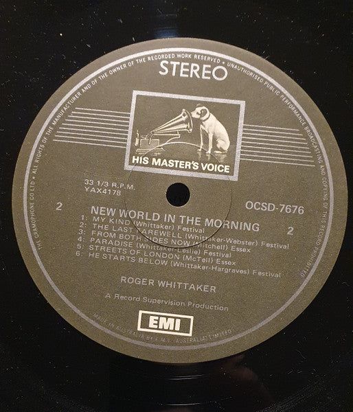 Roger Whittaker : New World In The Morning (LP, Album)