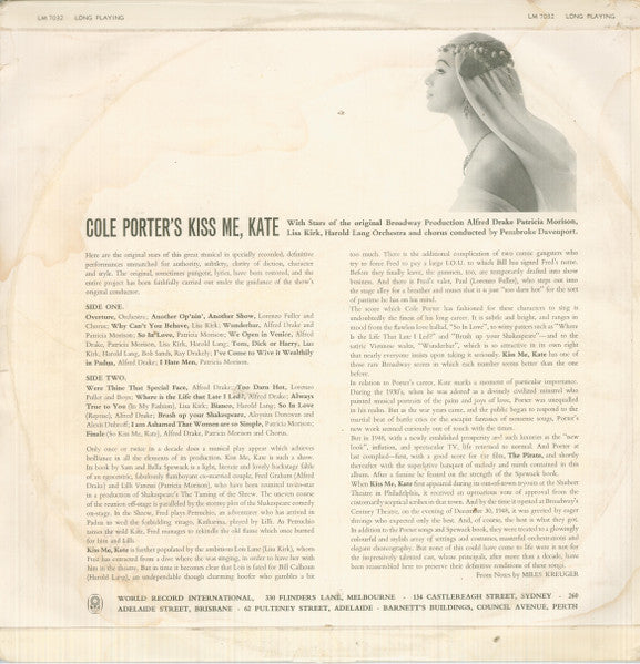 Cole Porter : Cole Porter's Kiss Me, Kate (LP, Album, Club)