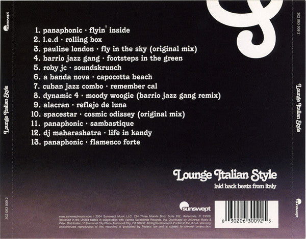 Various : Lounge Italian Style: Laid Back Beats From Italy (CD, Comp)
