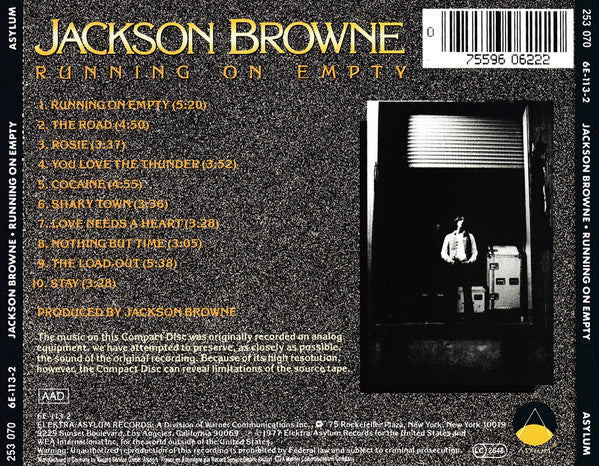 Jackson Browne : Running On Empty (CD, Album, RE, Gol)