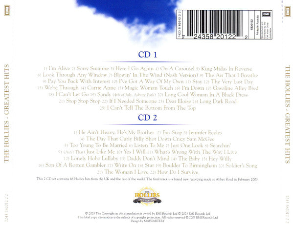 The Hollies : Greatest Hits (2xCD, Comp, RE, RM)