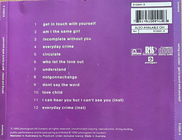 Swing Out Sister : Get In Touch With Yourself (CD, Album)