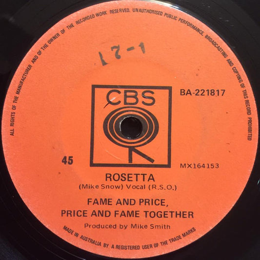 Georgie Fame & Alan Price : Rosetta (7", Single)