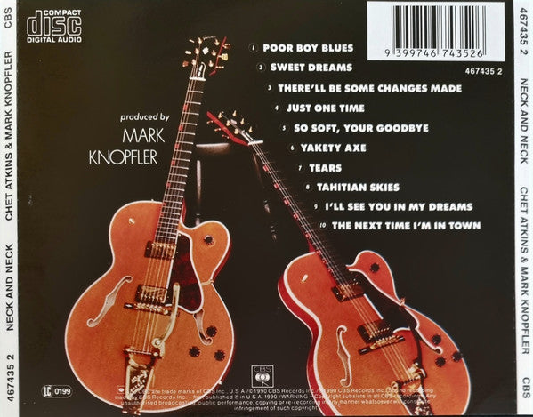 Chet Atkins / Mark Knopfler : Neck And Neck (CD, Album, RE)