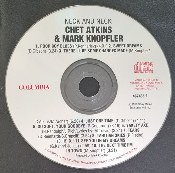 Chet Atkins / Mark Knopfler : Neck And Neck (CD, Album, RE)