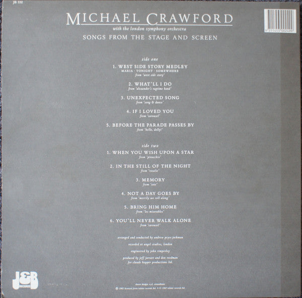 Michael Crawford With The London Symphony Orchestra : Songs From The Stage And Screen (LP, Album)