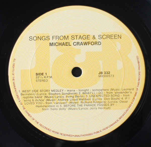 Michael Crawford With The London Symphony Orchestra : Songs From The Stage And Screen (LP, Album)