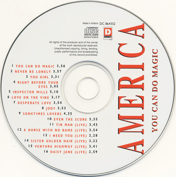 America (2) : You Can Do Magic (CD, Comp)