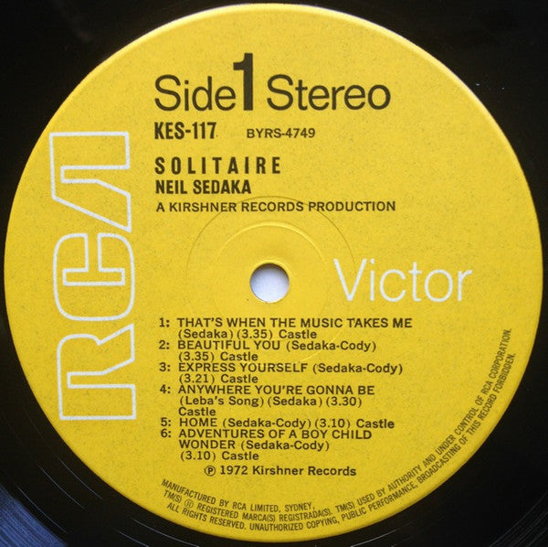 Neil Sedaka : Solitaire (LP)