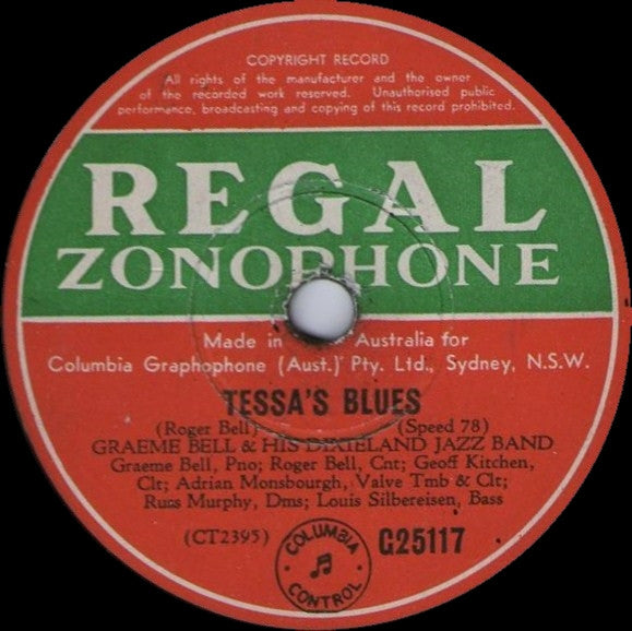 Graeme Bell And His Dixieland Jazz Band : Tessa's Blues / South (Shellac, 10", RP)