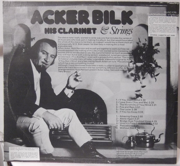 Acker Bilk : His Clarinet & Strings (LP, Quad)