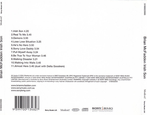 Brian McFadden : Irish Son (CD, Album)