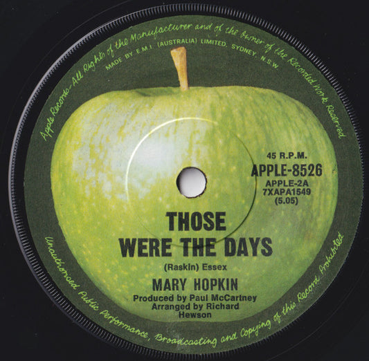 Mary Hopkin : Those Were The Days (7", Single)