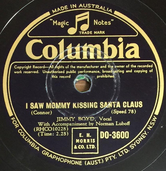 Jimmy Boyd : I Saw Mommy Kissing Santa Claus / Owl Lullaby (Shellac, 10")