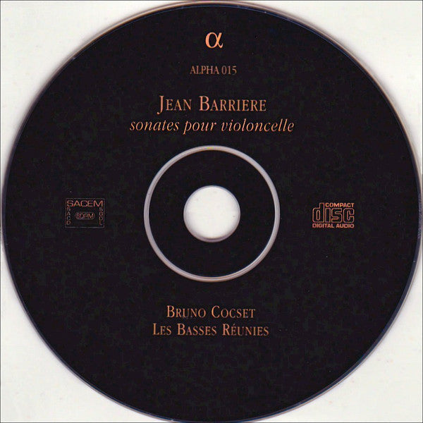 Jean Barrière - Bruno Cocset, Les Basses Réunies : Sonates Pour Le Violoncelle Avec La Basse Continüe (CD, Album)