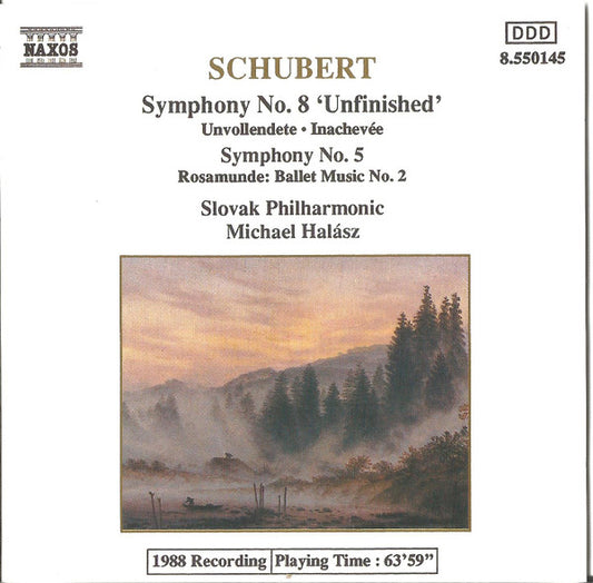 Franz Schubert - Slovak Philharmonic Orchestra, Michael Halász : Symphony No. 8, Symphony No. 5, Roasmunde (CD, Album)
