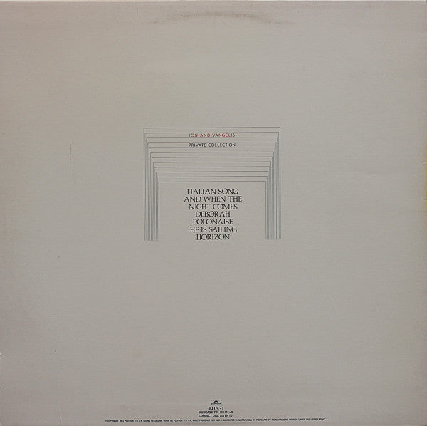 Jon & Vangelis : Private Collection (LP, Album)