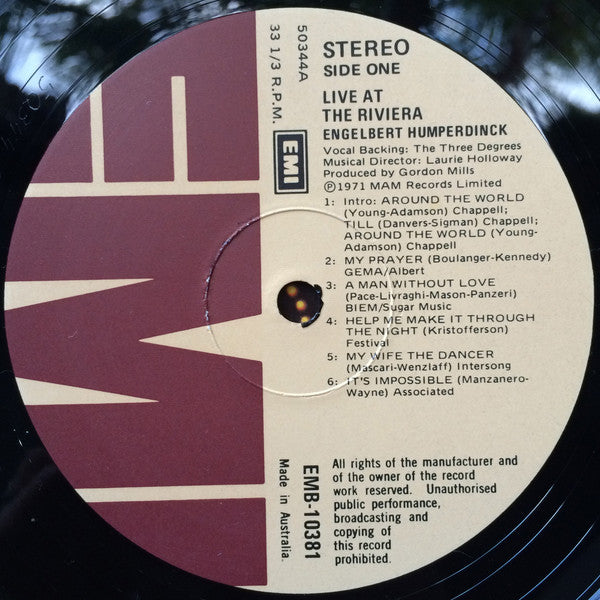 Engelbert Humperdinck : Live And S.R.O. At The Riviera Hotel, Las Vegas (LP, Album)