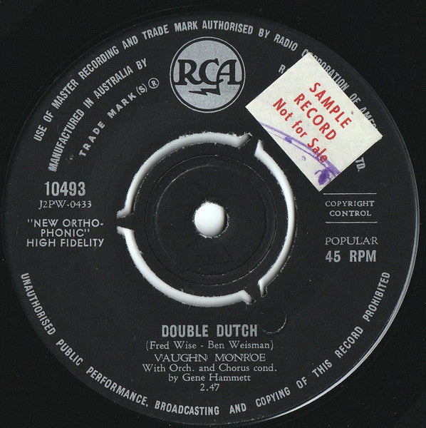 Vaughn Monroe : Double Dutch (7", Single)