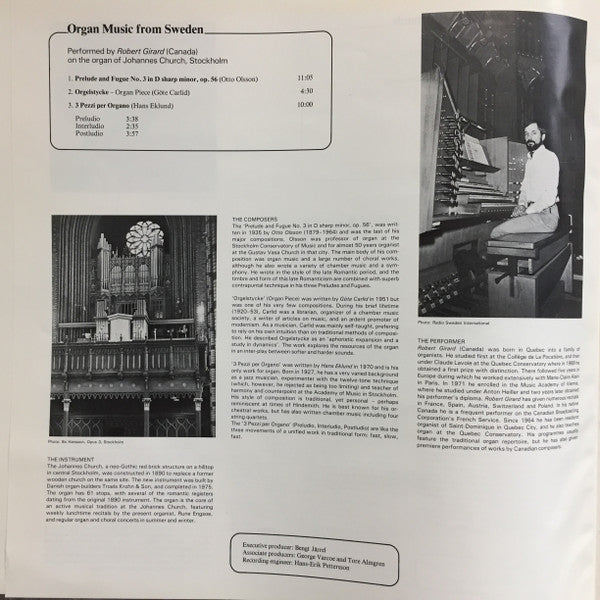 Daniel Glaus, Robert Girard, Jos van der Kooy, Lars Hagström (3) : Organ Music From Canada / The Nederlands / Sweden / Switzerland - Group Of Four Organ Project (2xLP, Album)