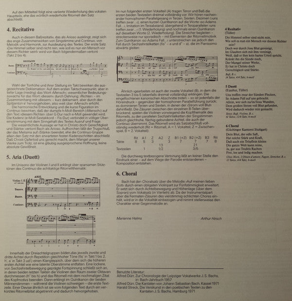 Bach*, Bach-Ensemble Helmuth Rilling : Die Bach Kantate BWV 24 Ein Ungefärbt Gemüte / BWV 136 Erforsche Mich, Gott, Und Erfahre Mein Herz (LP)