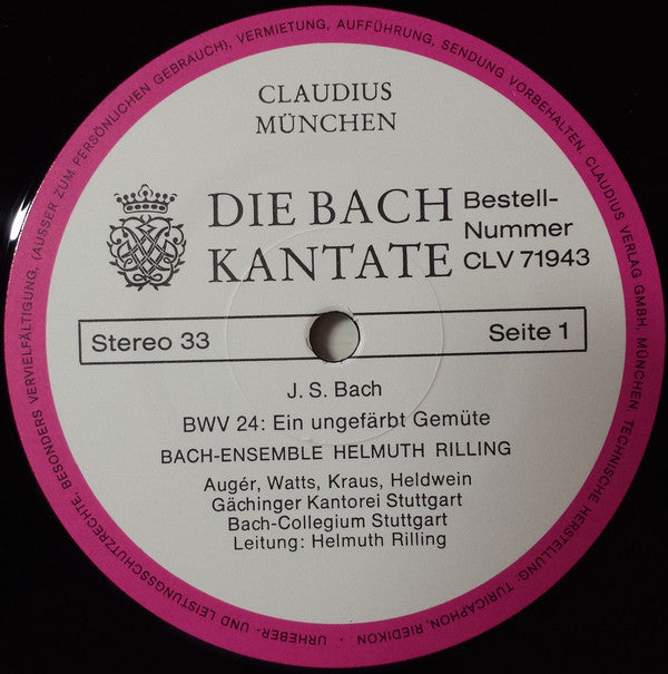 Bach*, Bach-Ensemble Helmuth Rilling : Die Bach Kantate BWV 24 Ein Ungefärbt Gemüte / BWV 136 Erforsche Mich, Gott, Und Erfahre Mein Herz (LP)
