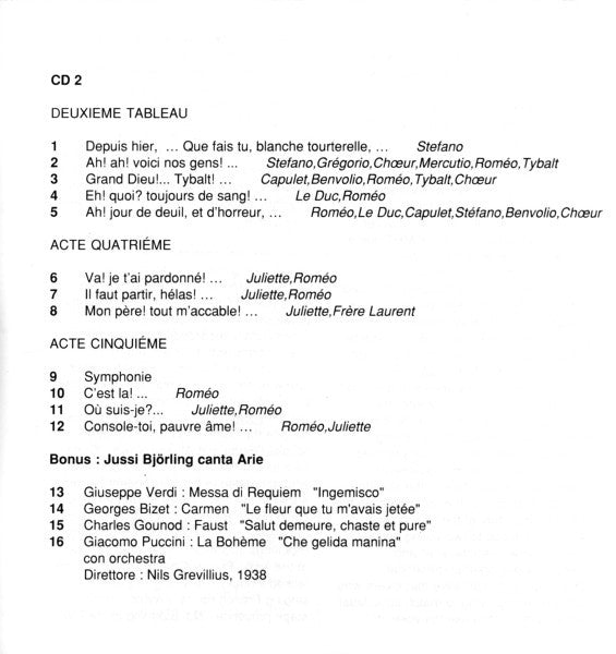 Charles Gounod - Jussi Björling, Bidú Sayão, Nicola Moscona, Emil Cooper : Romeo Et Juliette (2xCD, Album, RE, RM)