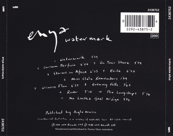 Enya : Watermark (CD, Album, RE)