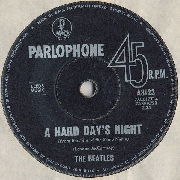 The Beatles : A Hard Day's Night (7", Single, Mono)