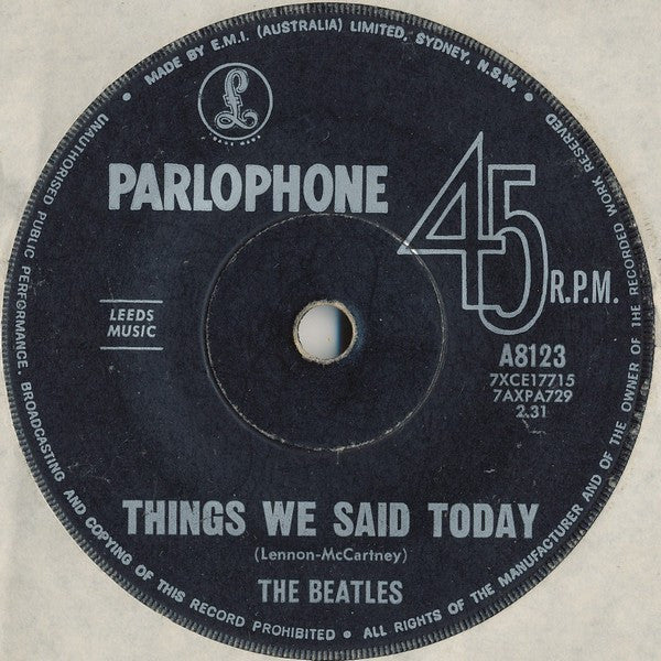 The Beatles : A Hard Day's Night (7", Single, Mono)