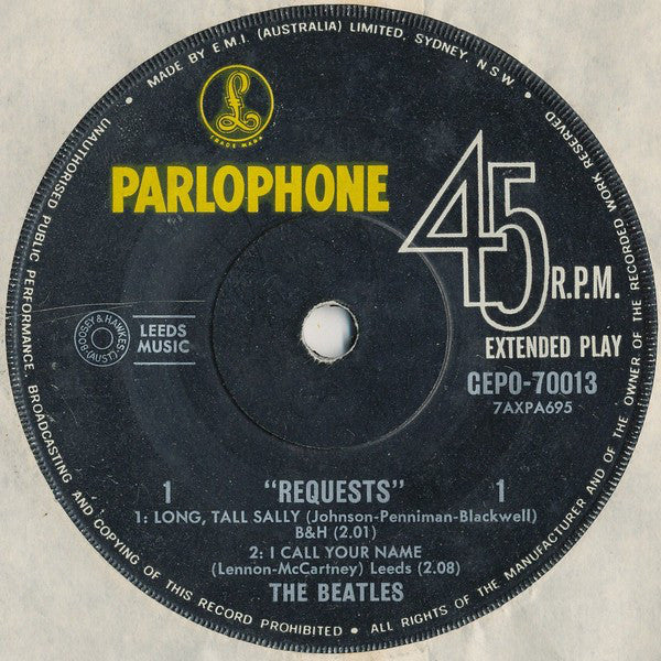 The Beatles : Requests (7", EP)