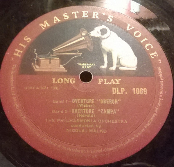 Nicolai Malko Conducting Philharmonia Orchestra : Tchaikovsky "1812" Overture Op. 49 / Weber "Oberon" Overture  / Herold "Zampa" Overture (10")