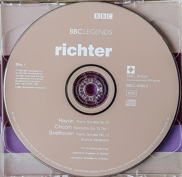 Sviatoslav Richter, Joseph Haydn, Frédéric Chopin, Ludwig van Beethoven, Robert Schumann, Sergei Rachmaninoff : Piano Sonata No.37 / Nocturne Op.72 no.1 • Op.15 No.1 / Piano Sonata No.11 • Eroica Variations / Études Symphoniques / 12 Preludes (2xCD, Comp, RM)