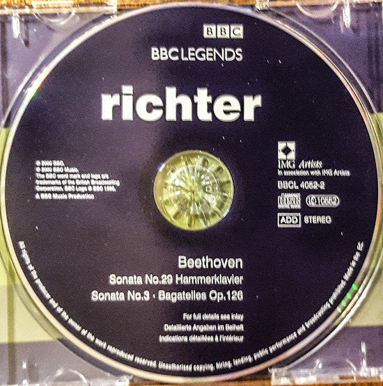 Sviatoslav Richter, Ludwig van Beethoven : Sonatas No.29 Hammerklavier, Sonata No.3, Bagatelles Op. 126 (CD, Album, RM)