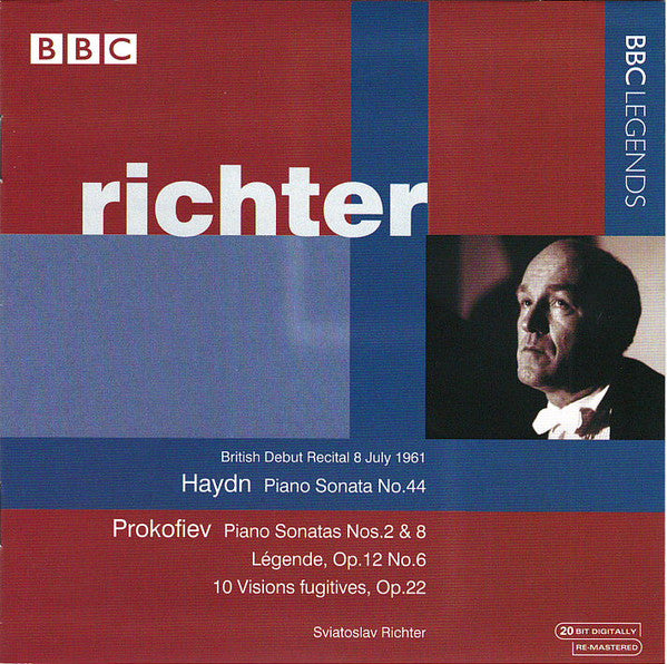 Joseph Haydn, Sergei Prokofiev / Sviatoslav Richter : Haydn Piano Sonata No. 44, Prokofiev Piano Sonatas Nos. 2 & 8 Etc. (CD, Album, Mono, RM)
