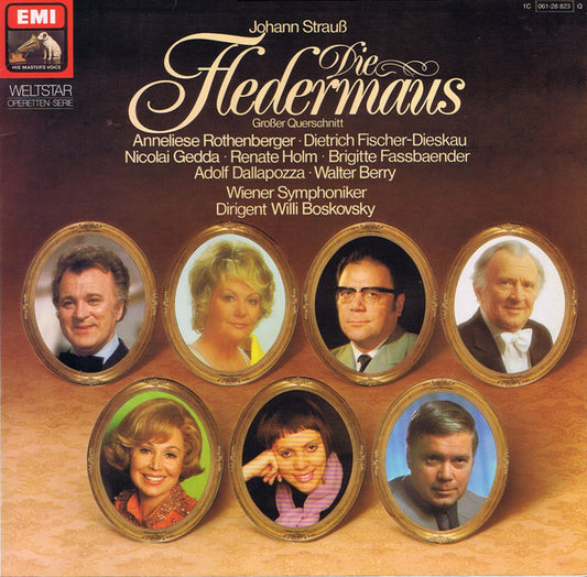 Johann Strauss*, Wiener Symphoniker, Willi Boskovsky, Anneliese Rothenberger, Dietrich Fischer-Dieskau, Nicolai Gedda, Renate Holm, Brigitte Fassbaender, Adolf Dallapozza, Walter Berry : Die Fledermaus / Grosser Querschnitt (LP, Quad)