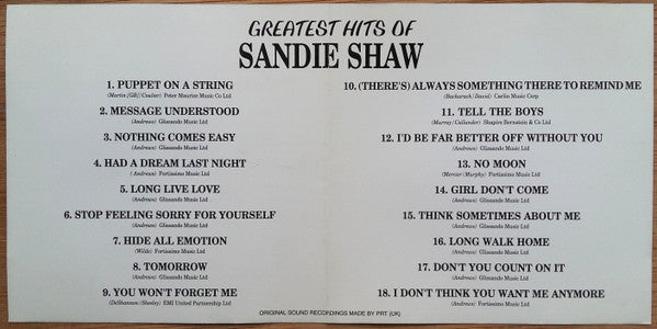 Sandie Shaw : Greatest Hits of (CD, Comp)