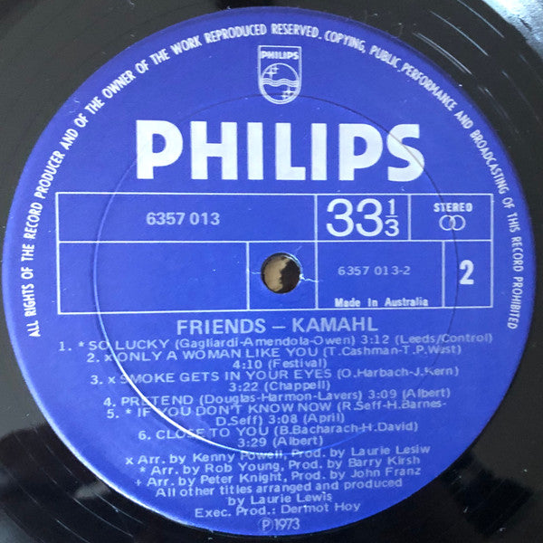 Kamahl : Friends (LP, Album, Mat)