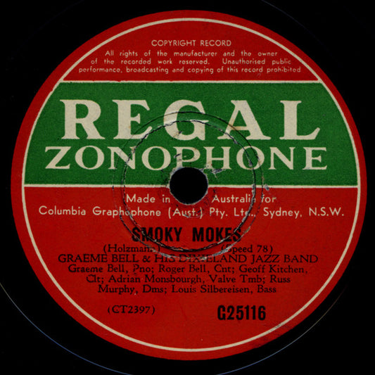 Graeme Bell And His Dixieland Jazz Band : Smoky Mokes / Ugly Child (Shellac, 10")