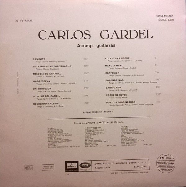 Carlos Gardel : Carlos Gardel (LP, Comp, Mono, RE)