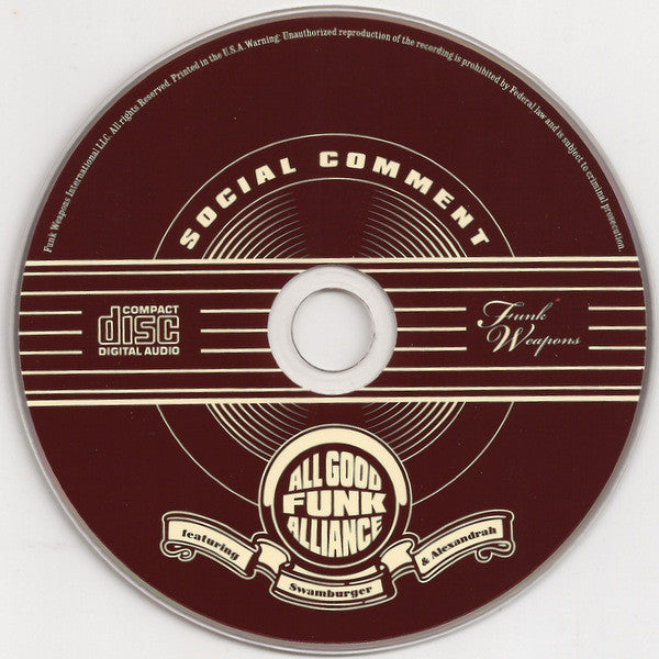 All Good Funk Alliance Featuring Swamburger & Alexandrah : Social Comment (CD, Album)