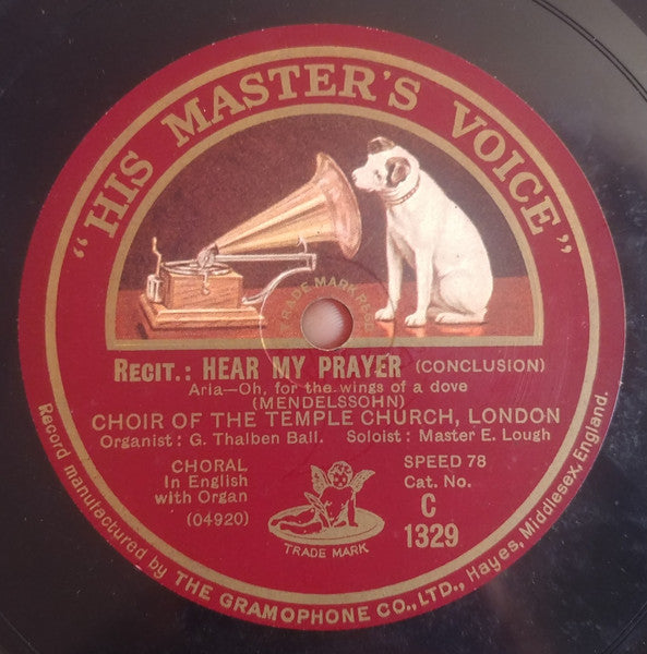 Choir Of The Temple Church, London* : Hear My Prayer (Shellac, 12")