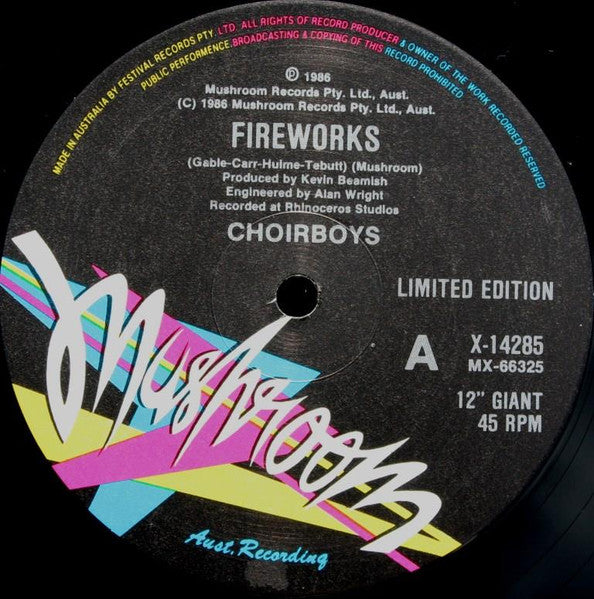 Choirboys : Fireworks (12", Single, Ltd)