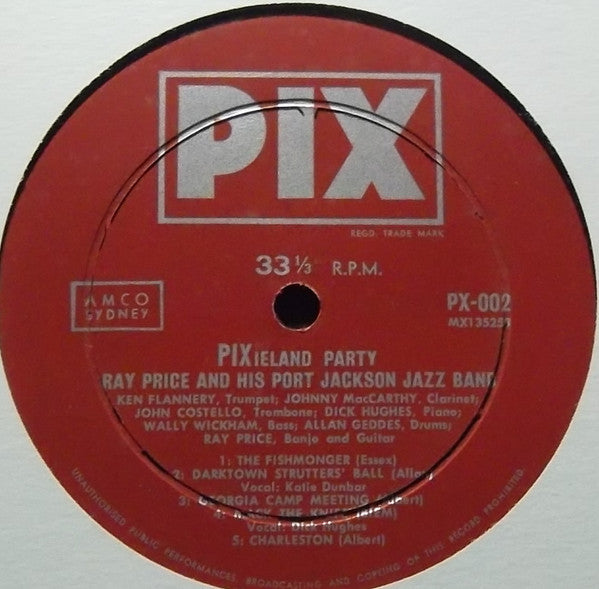 Ray Price (6) And His Port Jackson Jazz Band* : PIXieland Party (10", Album, Mono)
