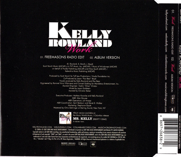Kelly Rowland : Work (CD, Single)