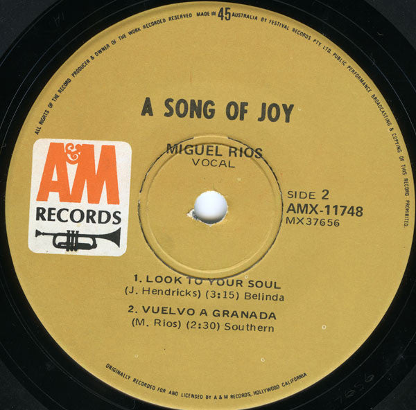 Miguel Ríos : A Song Of Joy (7", EP)